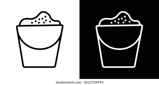Sand bucket icon set. Black illustration isolated for graphic and web design