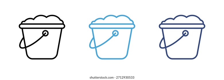 Conjunto de iconos de cubo de arena. Ilustración vectorial 