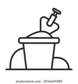 Sand bucket icon, Summer game outline icon, editable vector illustration and transparent graphic element. Isolated on white background