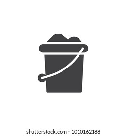 Sand bucket icon vector, filled flat sign, solid pictogram isolated on white. Symbol, logo illustration.