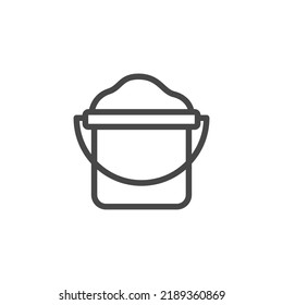 Sand bucket icon vector, filled flat sign, line pictogram isolated on white. Symbol, logo illustration.