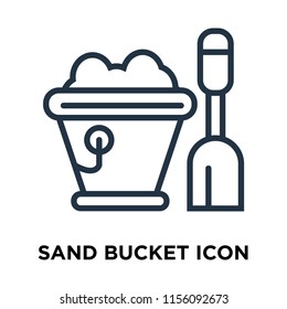 Sand bucket icon vector isolated on white background, Sand bucket transparent sign , thin symbols or lined elements in outline style