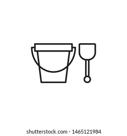 Sand bucket icon vector on white background