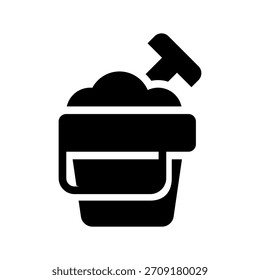 Sand Bucket Icon Vector Symbol Design Illustration