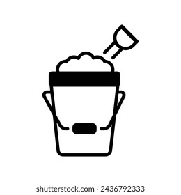 sand bucket icon with white background vector stock illustration
