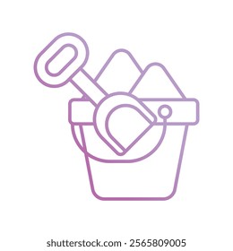 sand bucket icon with white background vector stock illustration