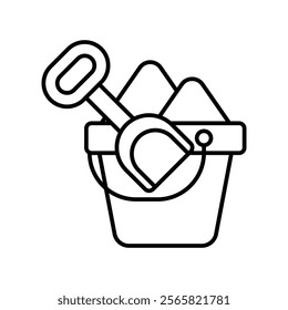 sand bucket icon with white background vector stock illustration