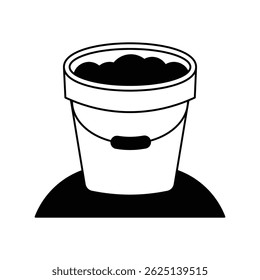 sand bucket icon with white background vector stock illustration