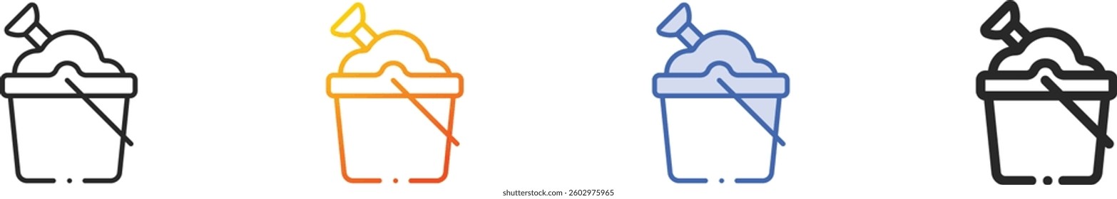 sand bucket icon.Thin Linear, Gradient, Blue Stroke and bold Style Design Isolated On White Background