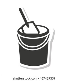 sand bucket isolated icon vector illustration, eps10