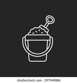 sand bucket line icon