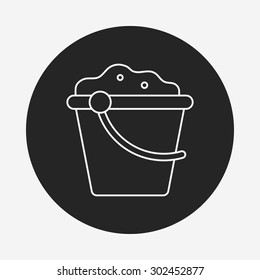 sand bucket line icon