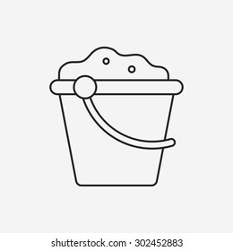 sand bucket line icon
