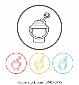 sand bucket line icon