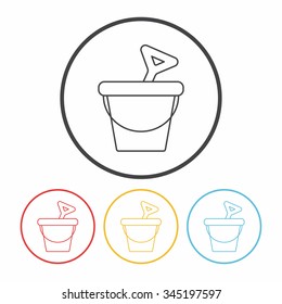sand bucket line icon