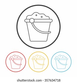 sand bucket line icon