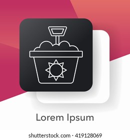 sand bucket line icon