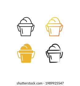 Sand bucket line and solid icon style. Sand bucket vector design concept, outline style pictogram on white background