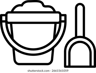 Sand bucket Line vector Icon Design