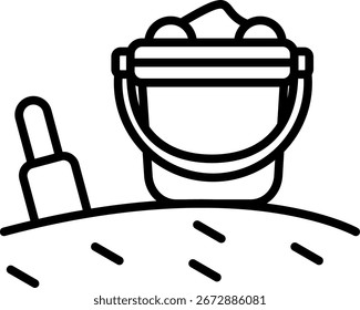 Cubo de arena Línea Vector Icon Design