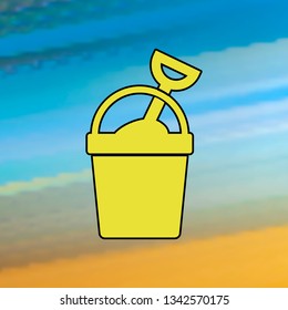 Sand bucket mono color icon. Simple color vector of Summer icons for UI and UX, website or mobile application