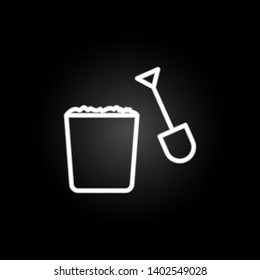 Sand bucket neon icon. Elements of summer set. Simple icon for websites, web design, mobile app, info graphics