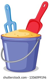 A sand bucket on white background illustration