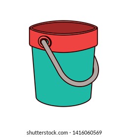 sand bucket on white background
