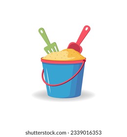 A sand bucket on white background illustration