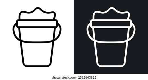 Sand bucket outlined icon vector collection.