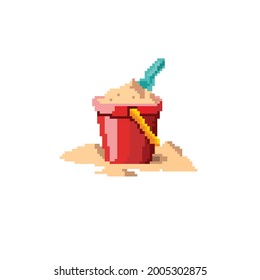 Sand Bucket Pixel Art Style Stock Vector (Royalty Free) 2005302875 ...