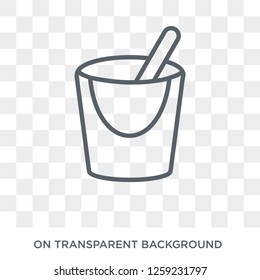 Sand bucket and shovel icon. Sand bucket and shovel design concept from Summer collection. Simple element vector illustration on transparent background.