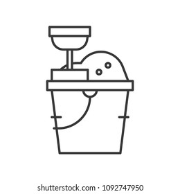 Sand bucket and shovel, summer related outline icon