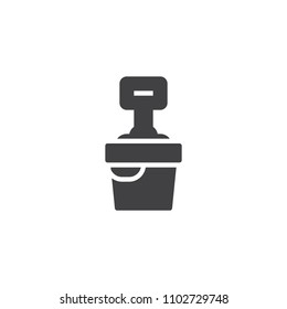 Sand Bucket and shovel vector icon. filled flat sign for mobile concept and web design. beach toy simple solid icon. Symbol, logo illustration. Pixel perfect vector graphics