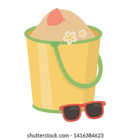 Sand bucket summer and beach design