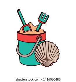 sand bucket with tools to play