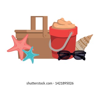 sand bucket with tools to play