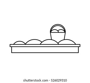 sand bucket toy flat icon vector illustration design