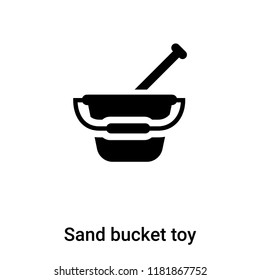 Sand bucket toy icon vector isolated on white background, logo concept of Sand bucket toy sign on transparent background, filled black symbol