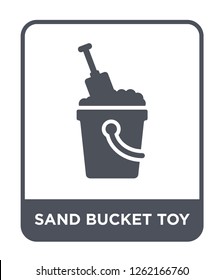 sand bucket toy icon vector on white background, sand bucket toy trendy filled icons from Toys collection, sand bucket toy simple element illustration