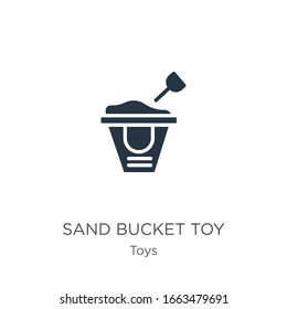 Sand bucket toy icon vector. Trendy flat sand bucket toy icon from toys collection isolated on white background. Vector illustration can be used for web and mobile graphic design, logo, eps10