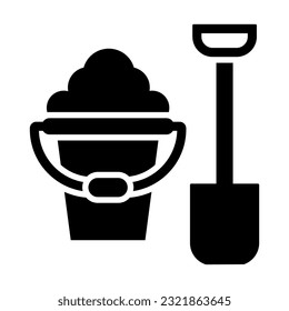 Sand Bucket Vector Glyph Icon For Personal And Commercial Use.
