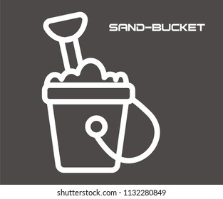 SAND BUCKET VECTOR ICON 
