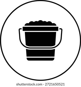 Icono de Vector de cubo de arena. Se puede utilizar para aplicaciones de impresión, móviles y de Web.