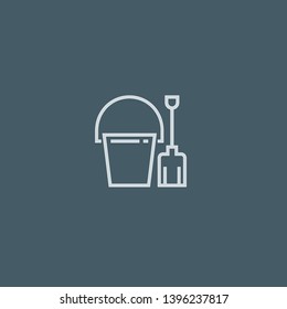 Sand Bucket vector icon. Sand Bucket concept stroke symbol design. Thin graphic elements vector illustration, outline pattern for your web site design, logo, UI. EPS 10.