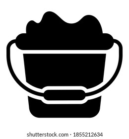 sand bucket vector icon glyph style for Web and Mobile.