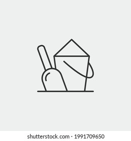 sand bucket vector icon illustration sign 