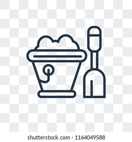 Sand bucket vector icon isolated on transparent background, Sand bucket logo concept