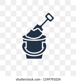 Sand bucket vector icon isolated on transparent background, Sand bucket transparency concept can be used web and mobile