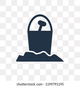 Sand bucket vector icon isolated on transparent background, Sand bucket transparency concept can be used web and mobile
